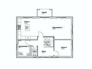 Fertighaus Amrum L von Danhaus Deutschland, Satteldach-Klassiker Grundriss 2