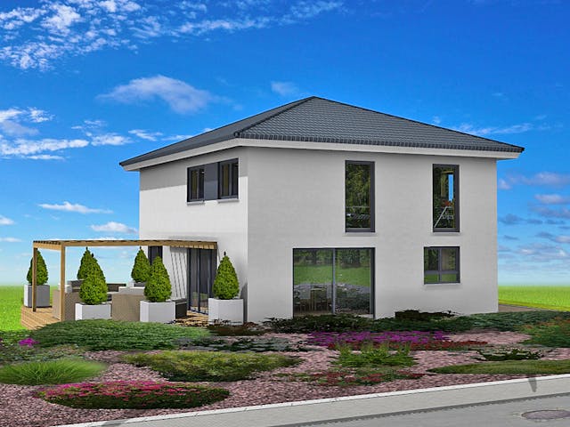 Massivhaus Stadtvilla Bad Waldsee von AnMi-Haus, Stadtvilla Außenansicht 1 Massivhaus Stadtvilla Bad Waldsee von AnMi-Haus, Stadtvilla Außenansicht 1