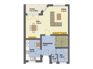 Massivhaus Buchenweg II von ARGISOL-Bausysteme Bausatzhaus ab 39000€, Satteldach-Klassiker Grundriss 1