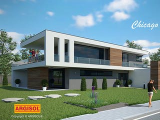 Massivhaus Chicago von ARGISOL-Bausysteme Bausatzhaus ab 89710€, Cubushaus Außenansicht 1