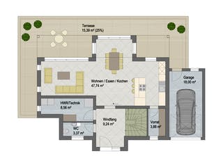 Massivhaus Columbia von ARGISOL-Bausysteme Bausatzhaus ab 52280€, Cubushaus Grundriss 1
