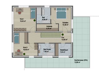 Massivhaus Denver von ARGISOL-Bausysteme Bausatzhaus ab 71820€, Cubushaus Grundriss 2
