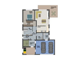 Massivhaus Franklin von ARGISOL-Bausysteme Bausatzhaus ab 91470€, Cubushaus Grundriss 1