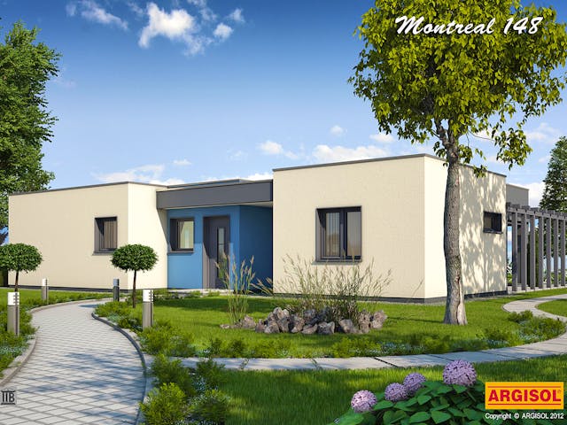 Massivhaus Montreal I von ARGISOL-Bausysteme Bausatzhaus ab 41790€, Bungalow Außenansicht 1 Massivhaus Montreal I von ARGISOL-Bausysteme Bausatzhaus ab 41790€, Bungalow Außenansicht 1