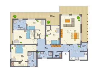 Massivhaus Montreal II von ARGISOL-Bausysteme Bausatzhaus ab 51200€, Bungalow Grundriss 1