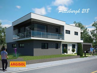 Massivhaus Pittsburgh von ARGISOL-Bausysteme Bausatzhaus ab 80570€, Cubushaus Außenansicht 1