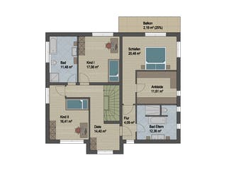Massivhaus Reno von ARGISOL-Bausysteme Bausatzhaus ab 62480€, Stadtvilla Grundriss 2