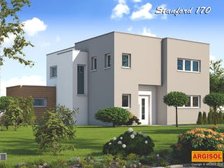 Massivhaus Stanford von ARGISOL-Bausysteme Bausatzhaus ab 58110€, Cubushaus Außenansicht 1
