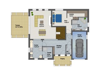 Massivhaus Villa Madrid von ARGISOL-Bausysteme Bausatzhaus ab 42650€, Stadtvilla Grundriss 1