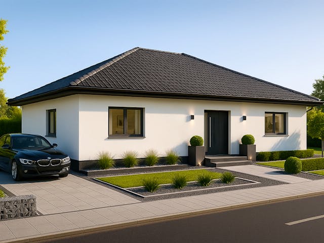 Massivhaus Bungalow 116 von ASL Wohnungsbau Schlüsselfertig ab 278067€, Bungalow Außenansicht 1