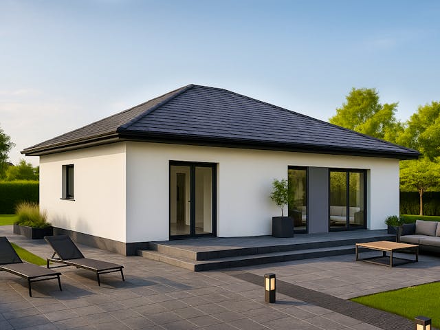 Massivhaus Bungalow 88 von ASL Wohnungsbau Schlüsselfertig ab 238495€, Bungalow Außenansicht 1 Massivhaus Bungalow 88 von ASL Wohnungsbau Schlüsselfertig ab 238495€, Bungalow Außenansicht 1