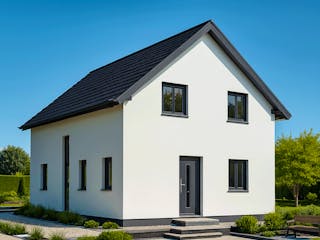 Massivhaus Satteldach 132 von ASL Wohnungsbau Schlüsselfertig ab 324656€, Satteldach-Klassiker Außenansicht 2