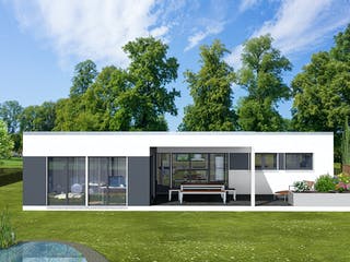 Massivhaus Anna von AVOS Hausbau Schlüsselfertig ab 234900€, Bungalow Außenansicht 1