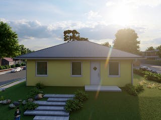 Massivhaus Aspe von AVOS Hausbau Schlüsselfertig ab 182500€, Bungalow Außenansicht 1