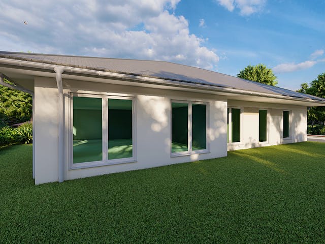 Massivhaus Geranie von AVOS Hausbau Schlüsselfertig ab 414000€, Bungalow Außenansicht 1