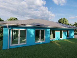 Massivhaus Geranie von AVOS Hausbau Schlüsselfertig ab 414000€, Bungalow Außenansicht 3