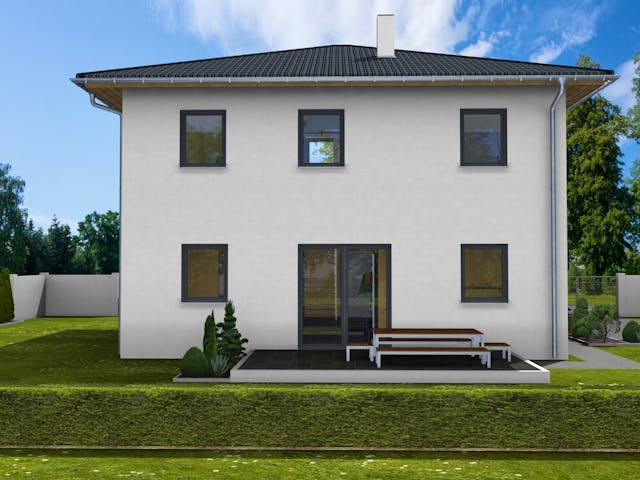 Massivhaus Glockenblume von AVOS Hausbau Schlüsselfertig ab 345000€, Stadtvilla Außenansicht 1 Massivhaus Glockenblume von AVOS Hausbau Schlüsselfertig ab 345000€, Stadtvilla Außenansicht 1