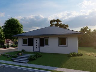 Massivhaus Iris von AVOS Hausbau Schlüsselfertig ab 203500€, Bungalow Außenansicht 3