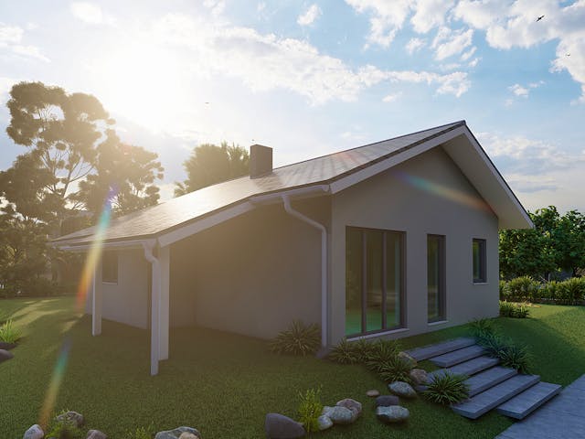 Massivhaus Mandelweide von AVOS Hausbau Schlüsselfertig ab 321500€, Bungalow Außenansicht 1