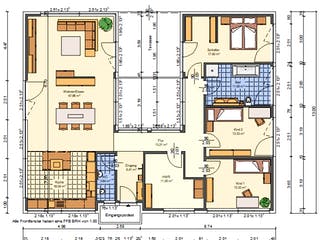 Massivhaus Marienblüte von AVOS Hausbau Schlüsselfertig ab 374850€, Bungalow Grundriss 1