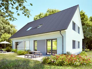 Massivhaus Bremen von Aye-Bau Schlüsselfertig ab 312900€, Satteldach-Klassiker Außenansicht 1