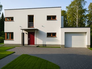 Massivhaus Weimar von Aye-Bau Schlüsselfertig ab 452600€, Cubushaus Außenansicht 1