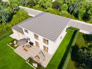 Massivhaus Entwurf CL131 von FAVORIT Massivhaus, Stadtvilla Außenansicht 15