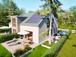 Massivhaus Entwurf PR152/58 von FAVORIT Massivhaus, Satteldach-Klassiker Außenansicht 1