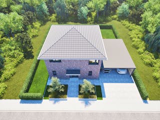 Massivhaus Entwurf CL131 von FAVORIT Massivhaus, Stadtvilla Außenansicht 18
