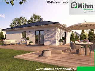 Massivhaus Bungalow90WD von Mihm Thermobau, Bungalow Außenansicht 1