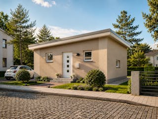 Massivhaus Minimassiv-Haus Poel von ROTH MASSIVHAUS Schlüsselfertig ab 217000€, Bungalow Außenansicht 3