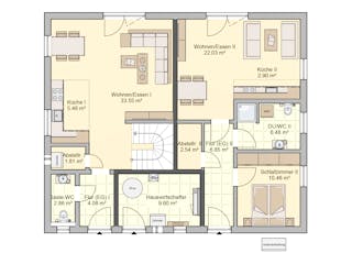 Fertighaus Junto 190 von Fingerhut Haus Schlüsselfertig ab 585218€, Satteldach-Klassiker Grundriss 1