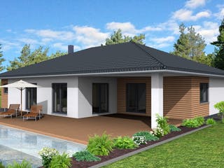 Fertighaus Bungalow 150 von Suckfüll Energiesparhaus Schlüsselfertig ab 472050€, Bungalow Außenansicht 1