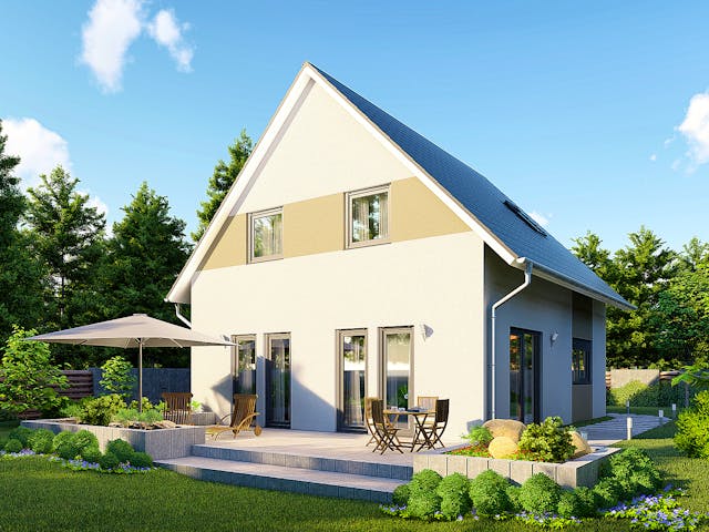 Massivhaus Einfamilienhaus Bozen von BauArt Massivbau, Satteldach-Klassiker Außenansicht 1 Massivhaus Einfamilienhaus Bozen von BauArt Massivbau, Satteldach-Klassiker Außenansicht 1