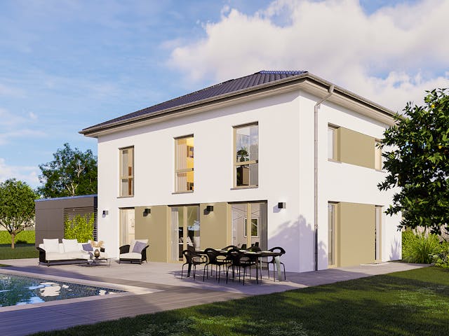 Massivhaus Stadtvilla Como von BauArt Massivbau, Stadtvilla Außenansicht 1 Massivhaus Stadtvilla Como von BauArt Massivbau, Stadtvilla Außenansicht 1