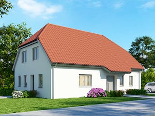 Massivhaus Zweifamilienhaus ZH200 Basis von Baudirekt, Satteldach-Klassiker Außenansicht 1