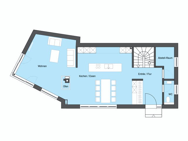 Fertighaus Ehrmann - Kundenhaus von Bau-Fritz Schlüsselfertig ab 790000€, Satteldach-Klassiker Grundriss 1