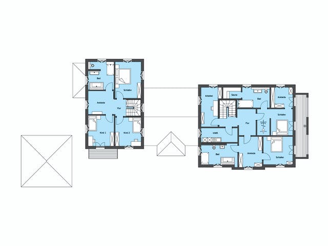 Fertighaus Fröhlich - Kundenhaus von Bau-Fritz Schlüsselfertig ab 1875000€, Stadtvilla Grundriss 2