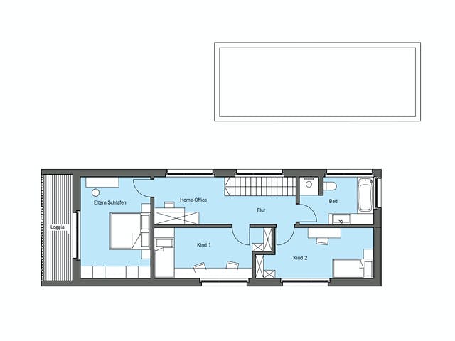 Fertighaus Lichtblick - Musterhaus Erkheim von Bau-Fritz Schlüsselfertig ab 650000€, Satteldach-Klassiker Grundriss 2