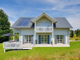 Fertighaus Motz-Russ - Kundenhaus von Bau-Fritz Schlüsselfertig ab 560000€, Satteldach-Klassiker Außenansicht 3