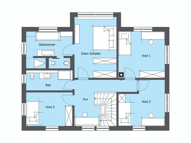 Fertighaus van Dyck - Kundenhaus von Bau-Fritz Schlüsselfertig ab 775000€, Satteldach-Klassiker Grundriss 2