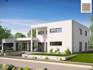 Massivhaus Bauhaus Ixeo von Kern-Haus Schlüsselfertig ab 737900€, Cubushaus Außenansicht 2