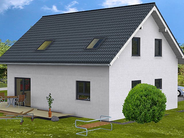 Massivhaus DAYLIGHT von BAUTREND-Haus, Satteldach-Klassiker Außenansicht 1