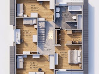 Massivhaus Pult 178 von AMR-Wohnbau Schlüsselfertig ab 390000€, Pultdachhaus Grundriss 2