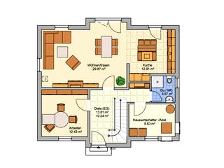 Fertighaus München von Fingerhut Haus Schlüsselfertig ab 431864€, Satteldach-Klassiker Grundriss 1