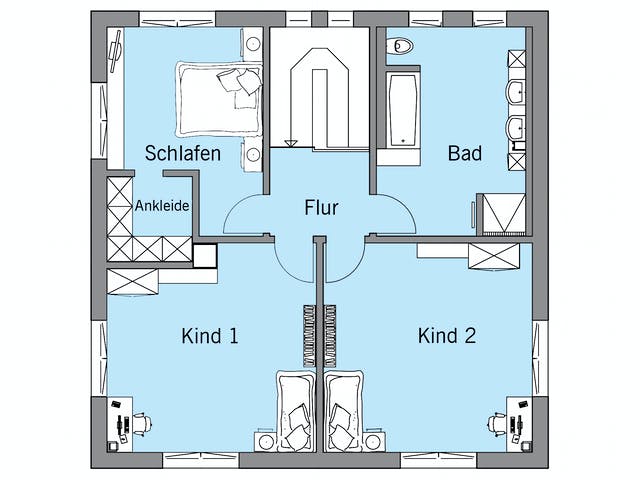 Fertighaus Bongart - Kundenhaus von Bau-Fritz Schlüsselfertig ab 730000€, Stadtvilla Grundriss 2