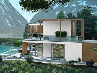 Fertighaus Haus Bellevue Forêt von Bodenseehaus, Cubushaus Außenansicht 3