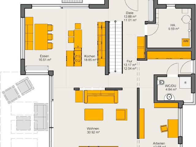 Fertighaus Satchmo von Büdenbender Hausbau, Cubushaus Grundriss 1