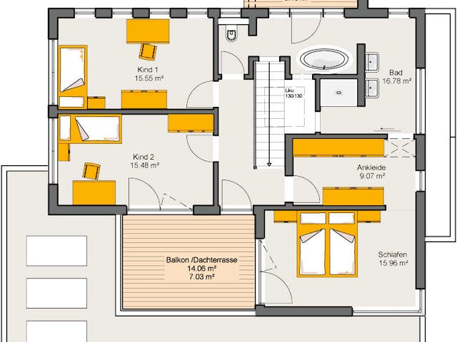 Fertighaus Satchmo von Büdenbender Hausbau, Cubushaus Grundriss 2