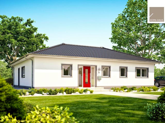 Massivhaus Bungalow Balance von Kern-Haus Schlüsselfertig ab 373900€, Bungalow Außenansicht 1